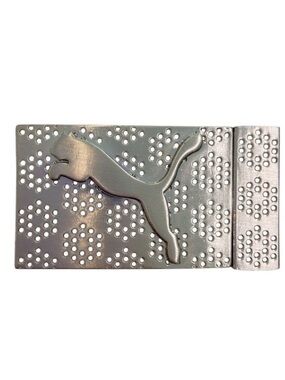 Puma Silver Metal Belt Buckle With Logo Design versatile athletic casual wear
